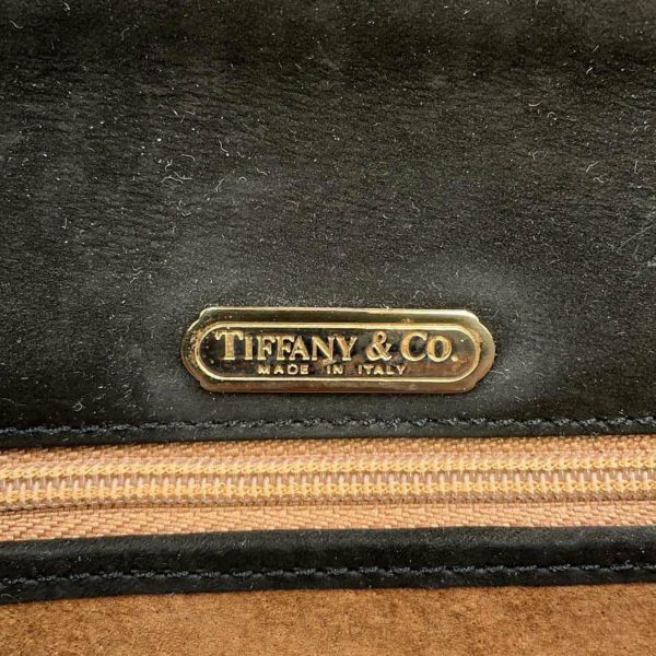 ティファニー チェーンショルダーバッグ スエード Tiffany&Co. 黒 2way クラッチバッグ