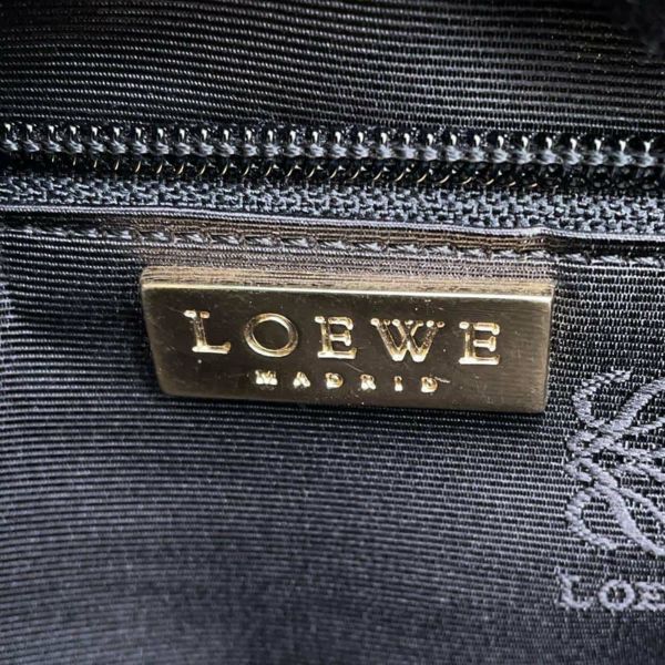 ロエベ トートバッグ リピートアナグラム キャンバス レザー LOEWE バッグ ハンドバッグ 黒