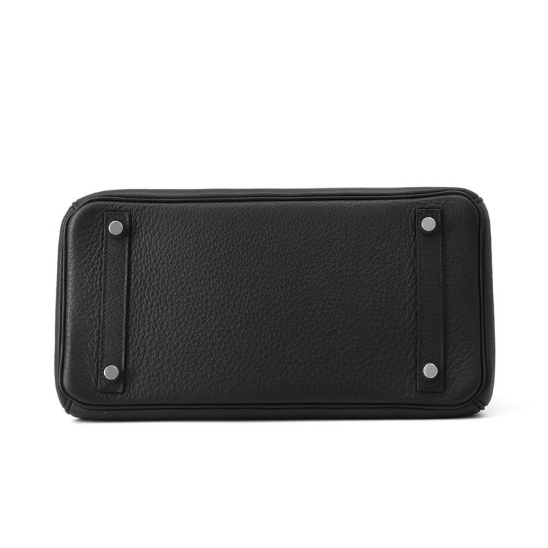 エルメス バーキン30 ブラック/シルバー金具 トリヨンクレマンス □L刻印 HERMES Birkin ハンドバッグ 黒