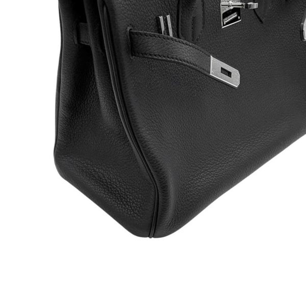 エルメス バーキン30 ブラック/シルバー金具 トリヨンクレマンス □L刻印 HERMES Birkin ハンドバッグ 黒