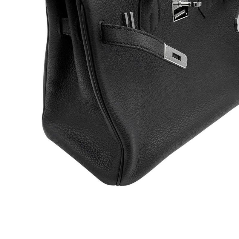 エルメス バーキン30 ブラック/シルバー金具 トリヨンクレマンス □L刻印 HERMES Birkin ハンドバッグ 黒