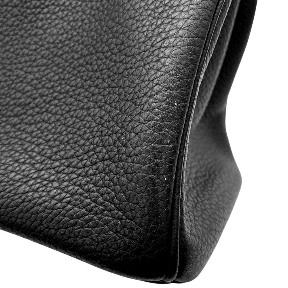 エルメス バーキン30 ブラック/シルバー金具 トリヨンクレマンス □L刻印 HERMES Birkin ハンドバッグ 黒