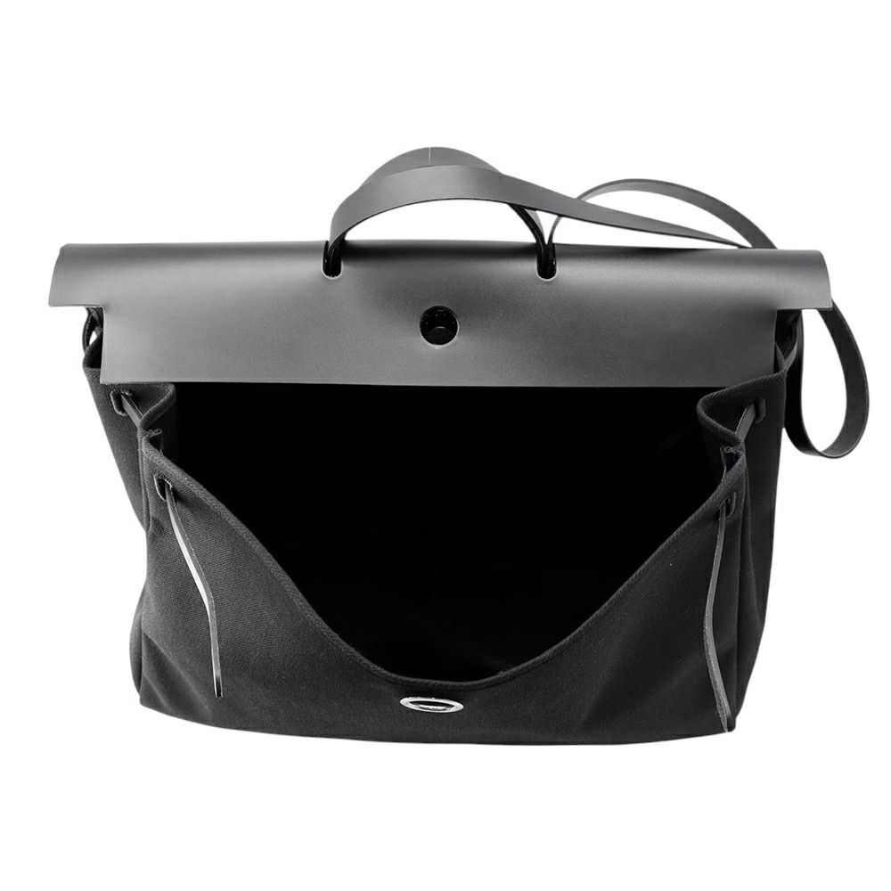 エルメス ショルダーバッグ エールバッグジップGM ブラック/シルバー金具 トワルミリタリー/ヴァッシュハンター W刻印 黒