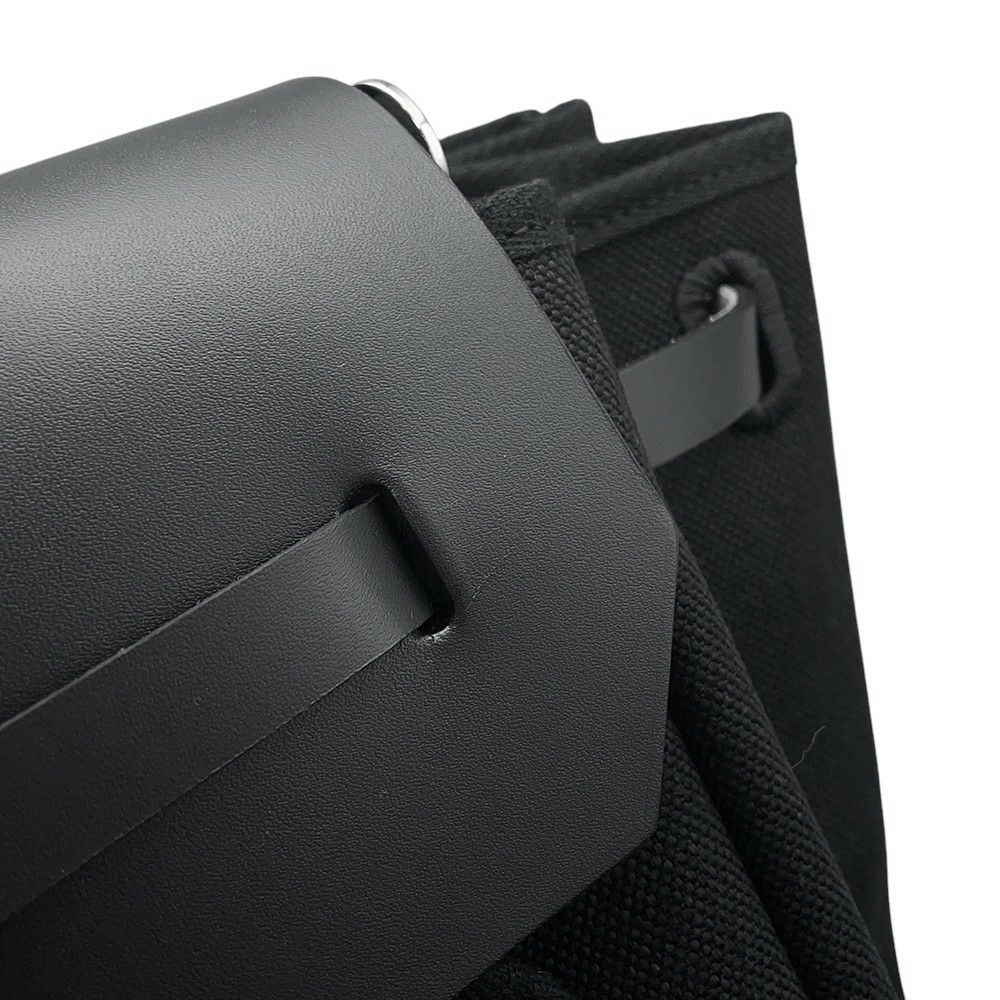 エルメス ショルダーバッグ エールバッグジップGM ブラック/シルバー金具 トワルミリタリー/ヴァッシュハンター W刻印 黒