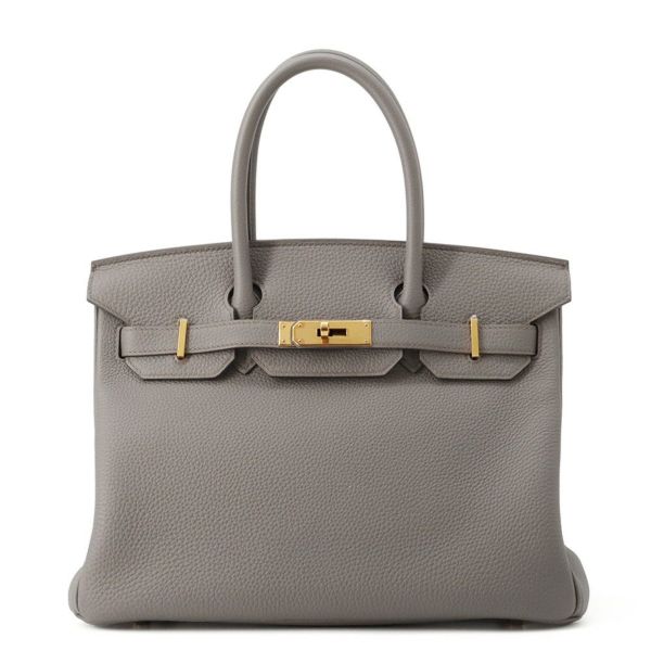 エルメス バーキン30 エタン/ピンクゴールド金具 トゴ D刻印 HERMES Birkin ハンドバッグ