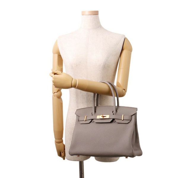 エルメス バーキン30 エタン/ピンクゴールド金具 トゴ D刻印 HERMES Birkin ハンドバッグ