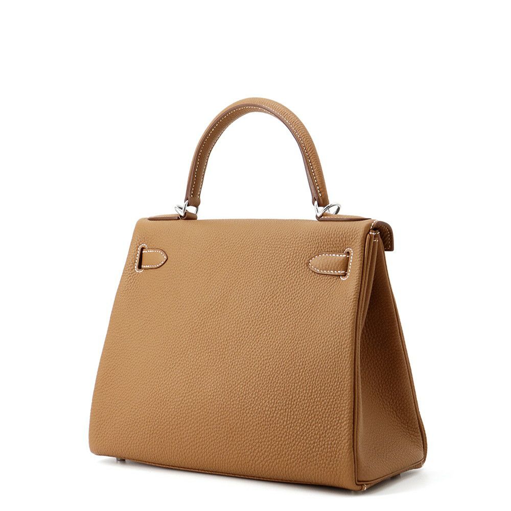 エルメス ハンドバッグ ケリー28 内縫い ゴールド/シルバー金具 トゴ K刻印 2wayショルダー