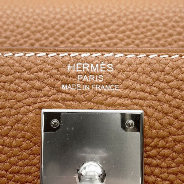 エルメス ハンドバッグ ケリー28 内縫い ゴールド/シルバー金具 トゴ K刻印 2wayショルダー