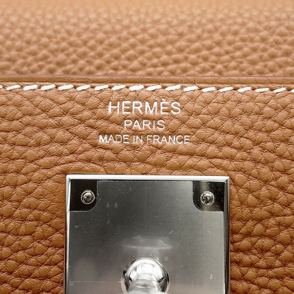 エルメス ハンドバッグ ケリー28 内縫い ゴールド/シルバー金具 トゴ K刻印 2wayショルダー