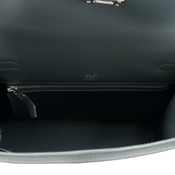 エルメス ハンドバッグ ケリー25 外縫い ヴェールマングローブ/エクリュ/シルバー金具 スイフト/トワルアッシュ K刻印 2wayショルダー