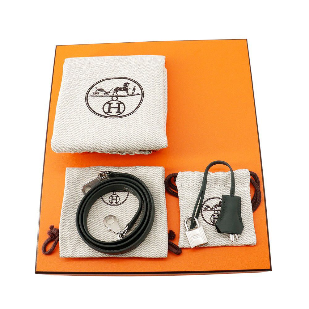 エルメス ハンドバッグ ケリー25 外縫い ヴェールマングローブ/エクリュ/シルバー金具 スイフト/トワルアッシュ K刻印 2wayショルダー