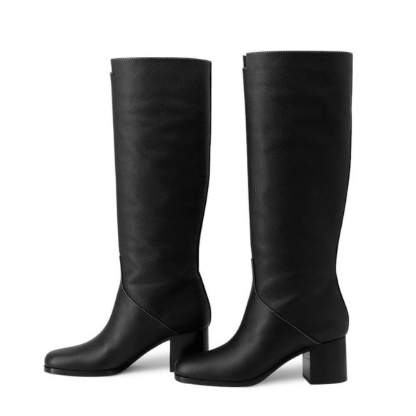 エルメス ブーツ フーレ 60 レザー レディースサイズ38 HERMES 靴 ロングブーツ 黒