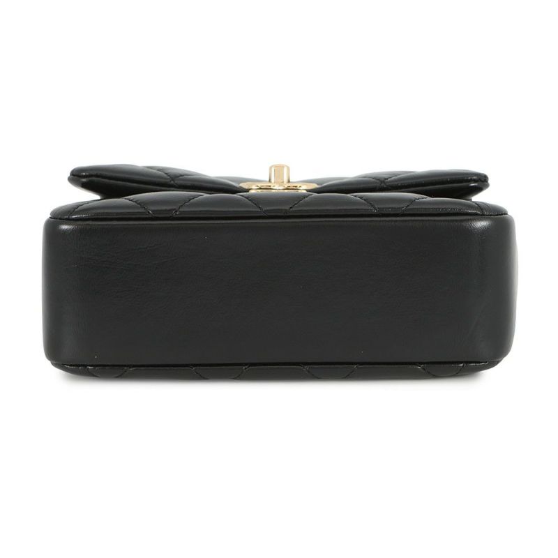 シャネル ハンドバッグ ココマーク マトラッセ ミニ トップハンドル シャイニーカーフレザー AS4543 2way 黒