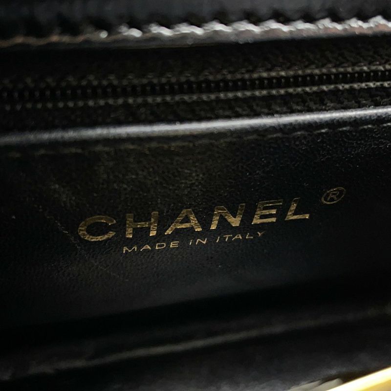 シャネル ハンドバッグ ココマーク マトラッセ ミニ トップハンドル シャイニーカーフレザー AS4543 2way 黒