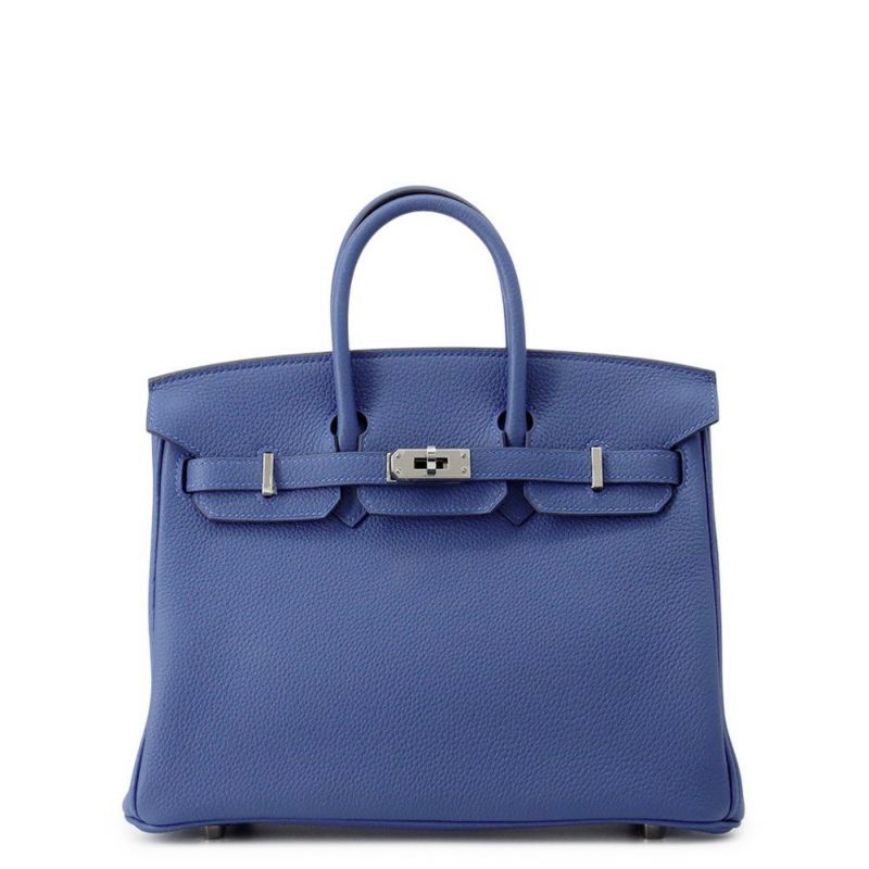 エルメス バーキン25 ブルータイ/シルバー金具 トゴ K刻印 HERMES Birkin ハンドバッグ