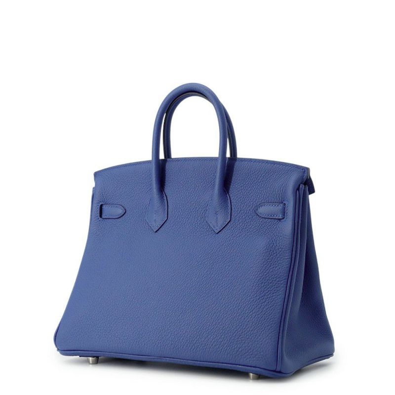 エルメス バーキン25 ブルータイ/シルバー金具 トゴ K刻印 HERMES Birkin ハンドバッグ