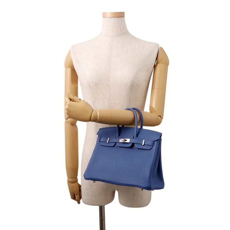 エルメス バーキン25 ブルータイ/シルバー金具 トゴ K刻印 HERMES Birkin ハンドバッグ