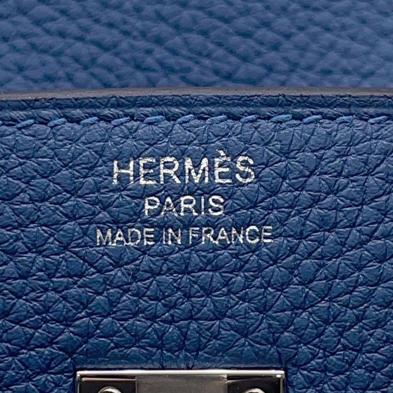 エルメス バーキン25 ブルータイ/シルバー金具 トゴ K刻印 HERMES Birkin ハンドバッグ