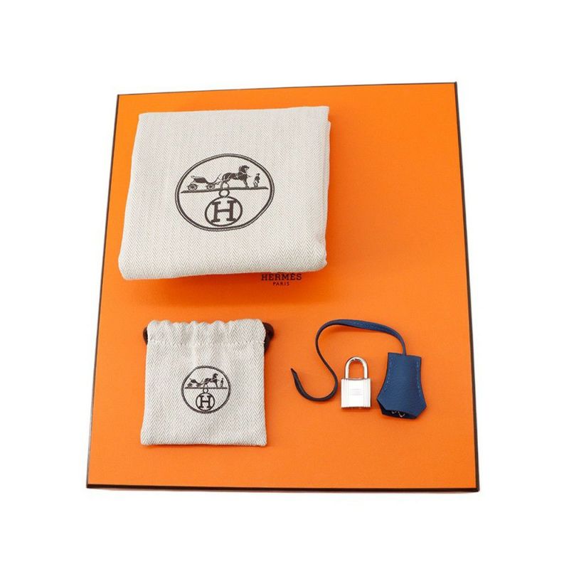 エルメス バーキン25 ブルータイ/シルバー金具 トゴ K刻印 HERMES Birkin ハンドバッグ