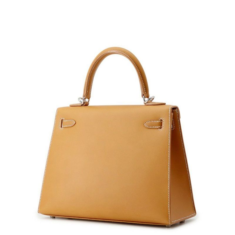 エルメス ハンドバッグ ケリー25 外縫い ナチュラルサブレ/シルバー金具 ヴォーバトラー W刻印 2wayショルダー バトラー