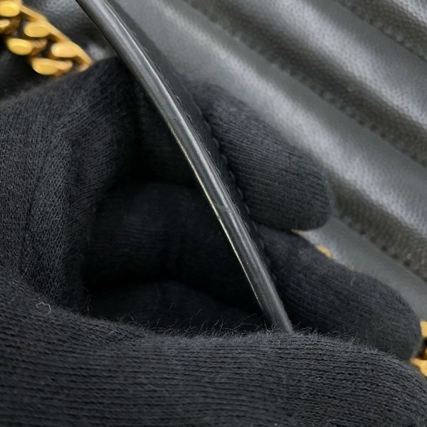 イヴサンローラン チェーントートバッグ トライベッカ Vステッチ レザー 568865 SAINT LAURENT PARIS 黒