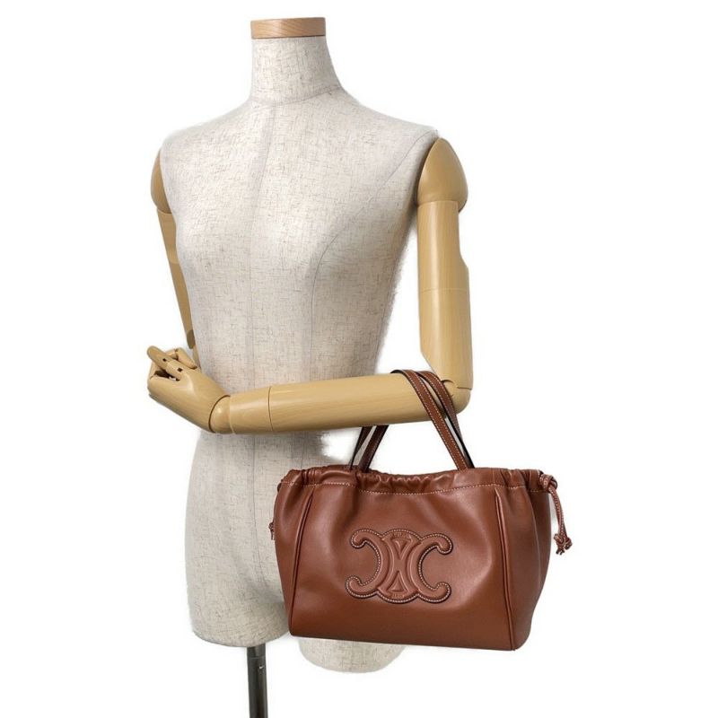 セリーヌ ハンドバッグ キュイル トリオンフ スモール カバ ドローストリング レザー 111013 CELINE 2way