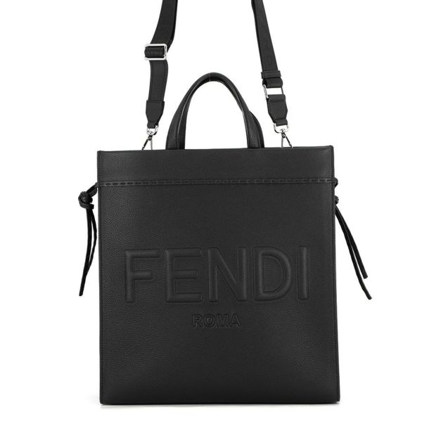 フェンディ トートバッグ ゴー トゥ ショッパー レザー ミディアム 7VA583 FENDI 2wayショルダーバッグ 黒