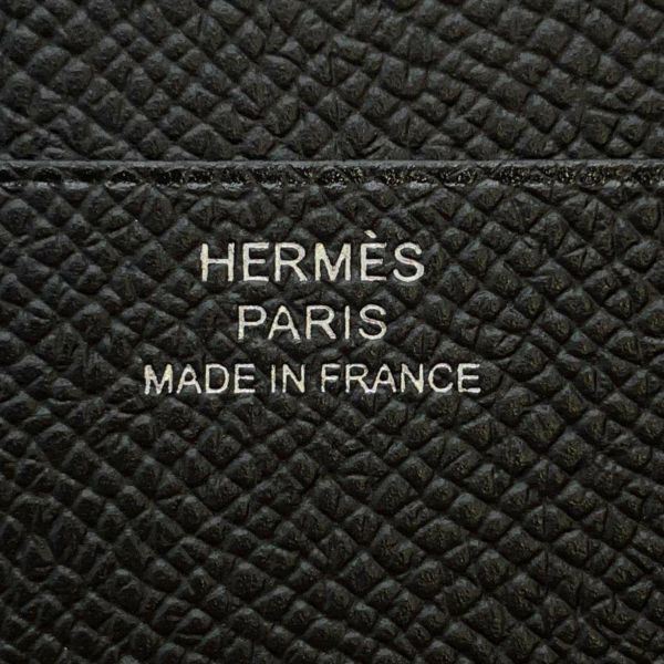 エルメス 三つ折り財布 ベアン コンビネ ブラック/シルバー金具 エプソン W刻印 HERMES 財布 黒