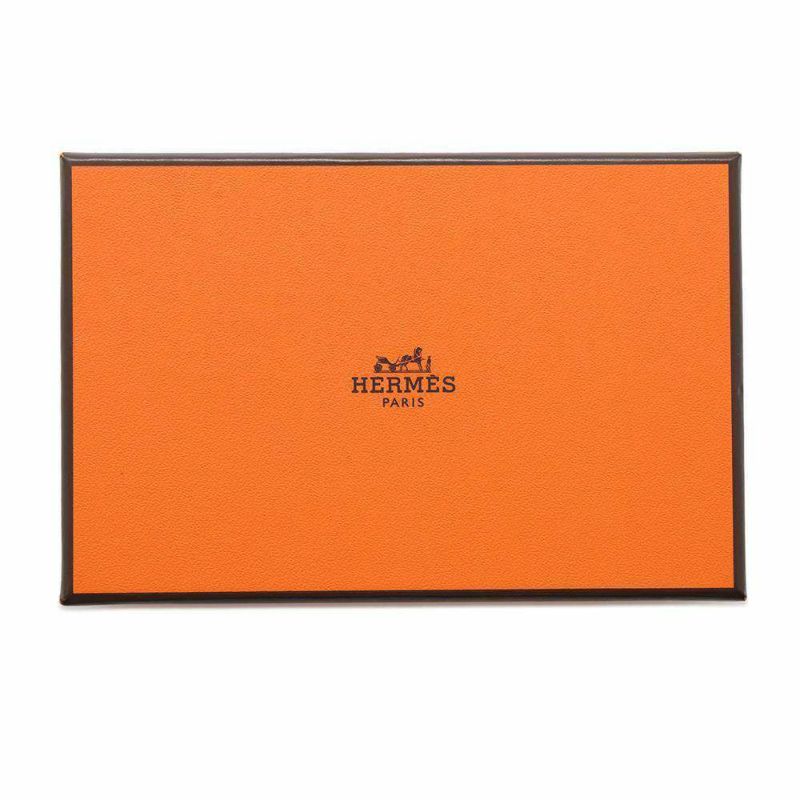 エルメス コインケース カルヴィ デュオ ルージュアッシュ/シルバー金具 シェブルミゾル W刻印 財布 シェーブル