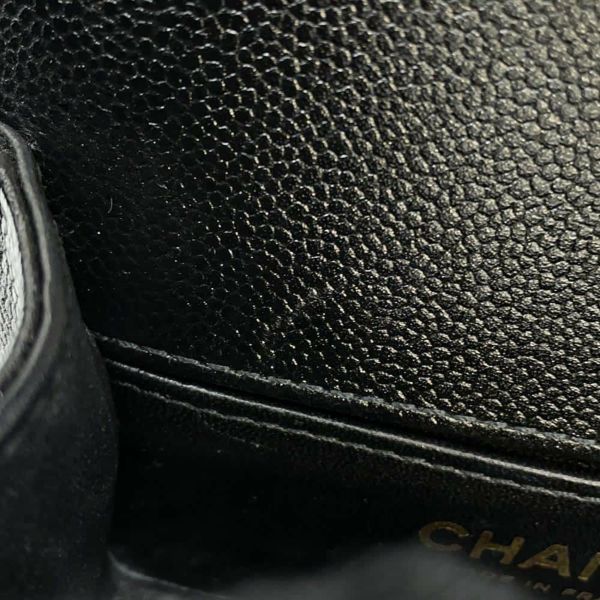 シャネル チェーンショルダーバッグ ボーイシャネル ミニ キャビアスキン A67364 CHANEL 黒