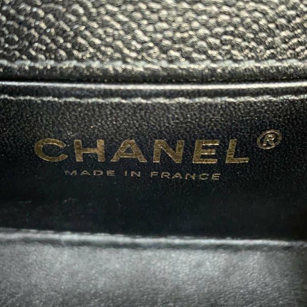 シャネル チェーンショルダーバッグ ボーイシャネル ミニ キャビアスキン A67364 CHANEL 黒