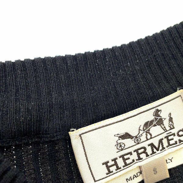 エルメス ニット 半袖 セーター コットン メンズサイズS HERMES 黒