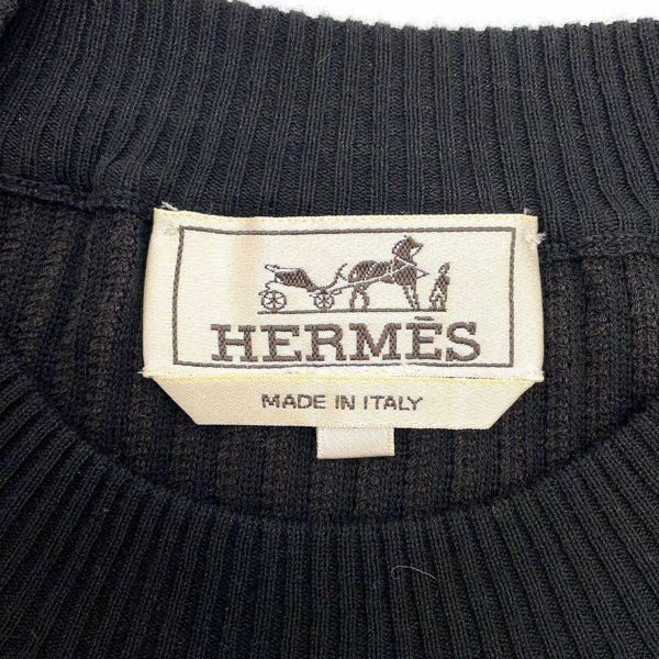 エルメス ニット 半袖 セーター コットン メンズサイズS HERMES 黒