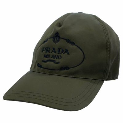 ○配送正規品　PRADA ナイロン ベースボールキャップ ブラック Lサイズ 帽子