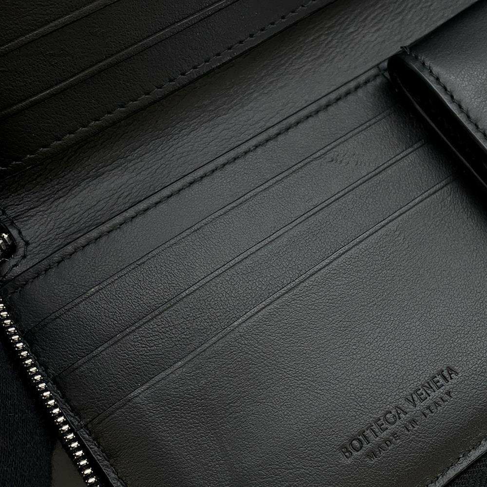 ボッテガヴェネタ 長財布 イントレチャート ジップアラウンドウォレット レザー 708612 BOTTEGA VENETA メンズ 黒