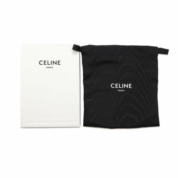 セリーヌ カードケース ジップ付き ロゴ カーフレザー 10F993BEL CELINE 財布 黒