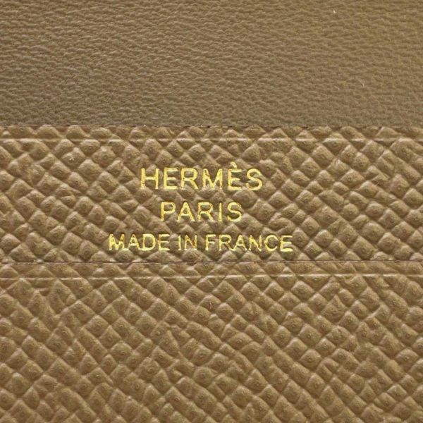 エルメス カードケース ベアン ミニ エトゥープ/ゴールド金具 エプソン Y刻印 HERMES 名刺入れ