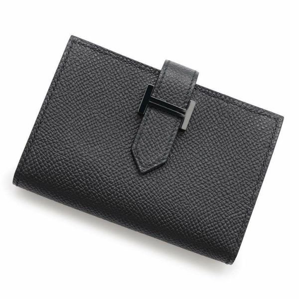 エルメス カードケース ベアン ミニ ブラック/ブラック金具 エプソン Z刻印 HERMES 名刺入れ 黒