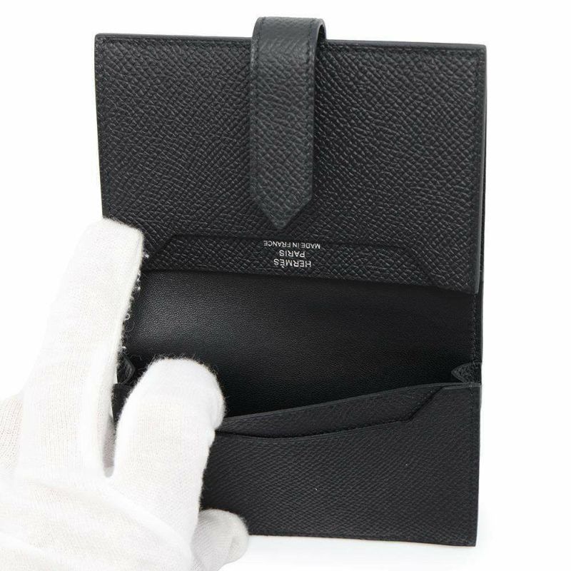 エルメス カードケース ベアン ミニ ブラック/ブラック金具 エプソン Z刻印 HERMES 名刺入れ 黒