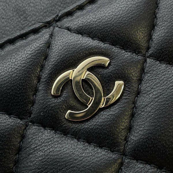 シャネル コインケース マトラッセ ココマーク コーラルレッド ラムスキン AP2061 CHANEL 財布 小銭入れ 黒