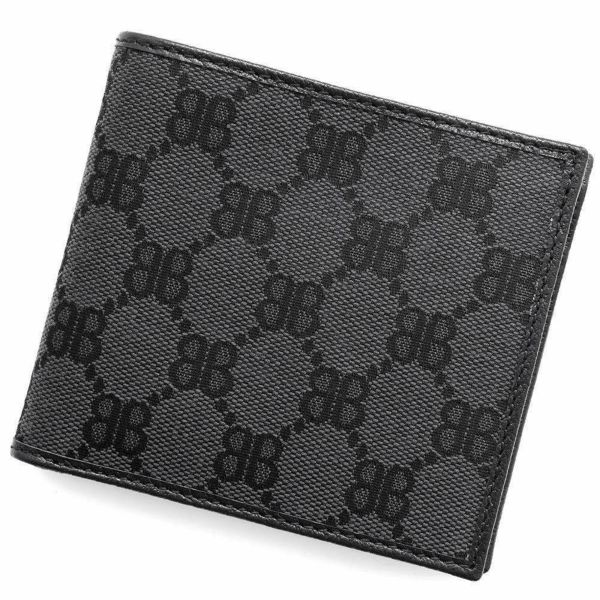 バレンシアガ 二つ折り財布 グッチコラボ ザ ハッカー プロジェクト 680430 BALENCIAGA GUCCI 財布 黒