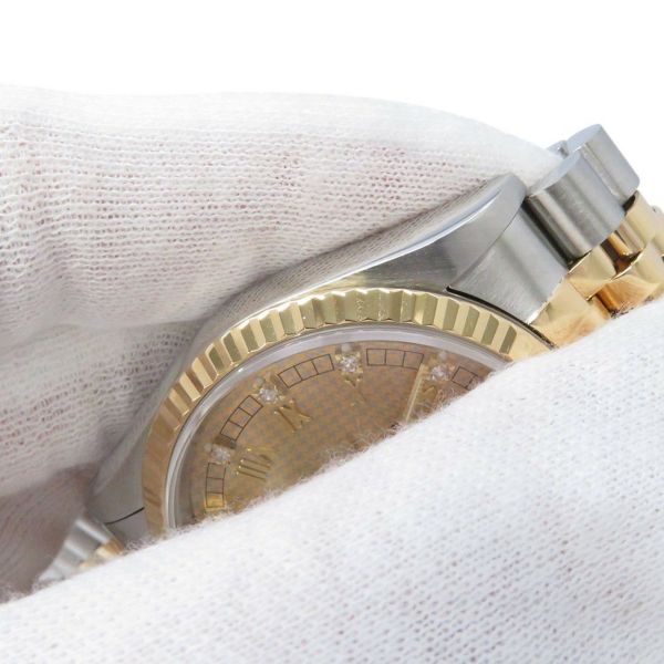 ロレックス デイトジャスト S番 SS/K18YG 116233G ROLEX 腕時計 シャンパン/ハウンドトゥース文字盤 10Pダイヤ