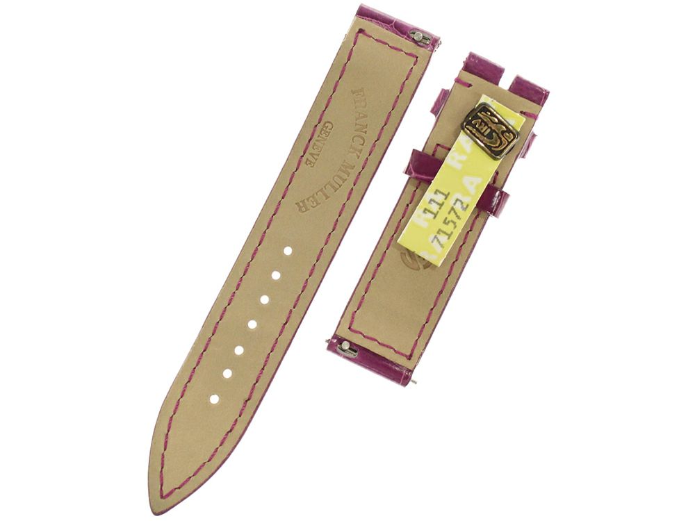フランクミュラー 替えベルト クロコダイル ロングアイランド 900用 FRANCK MULLER 革ベルト パープル レディース 新型