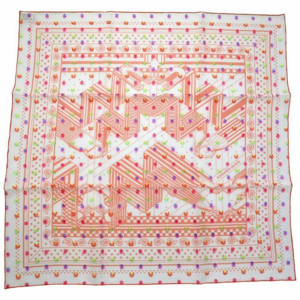 エルメス スカーフ カレ60 ジグザグのサングル レインボードット Zig