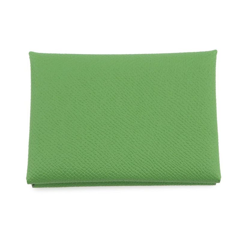 エルメス コインケース カルヴィ デュオ ヴェールユッカ/シルバー金具 エプソン K刻印 財布