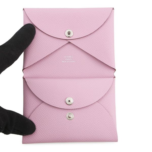 エルメス コインケース カルヴィ デュオ モーヴシルベストル/シルバー金具 エプソン K刻印 HERMES 財布