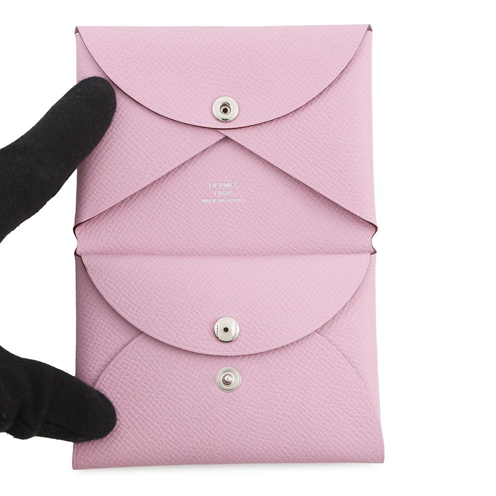 エルメス コインケース カルヴィ デュオ モーヴシルベストル/シルバー金具 エプソン K刻印 HERMES 財布