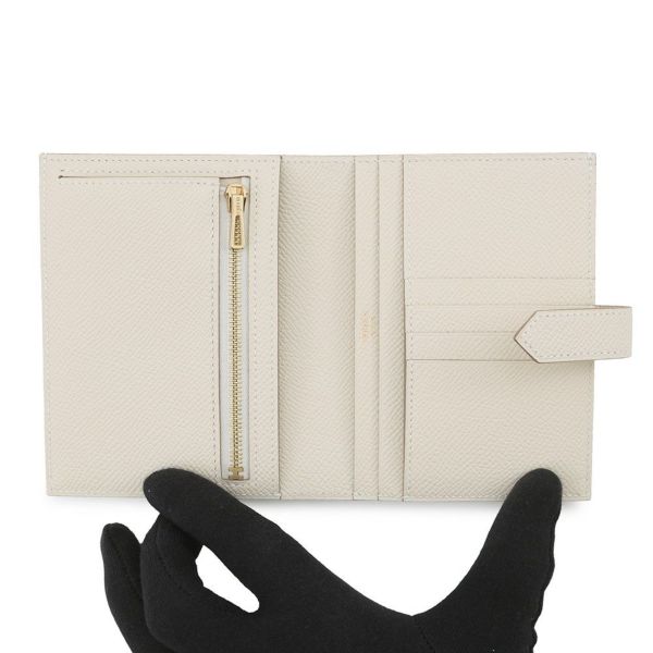 エルメス 二つ折り財布 ベアンコンパクト クレ/ピンクゴールド金具 エプソン W刻印