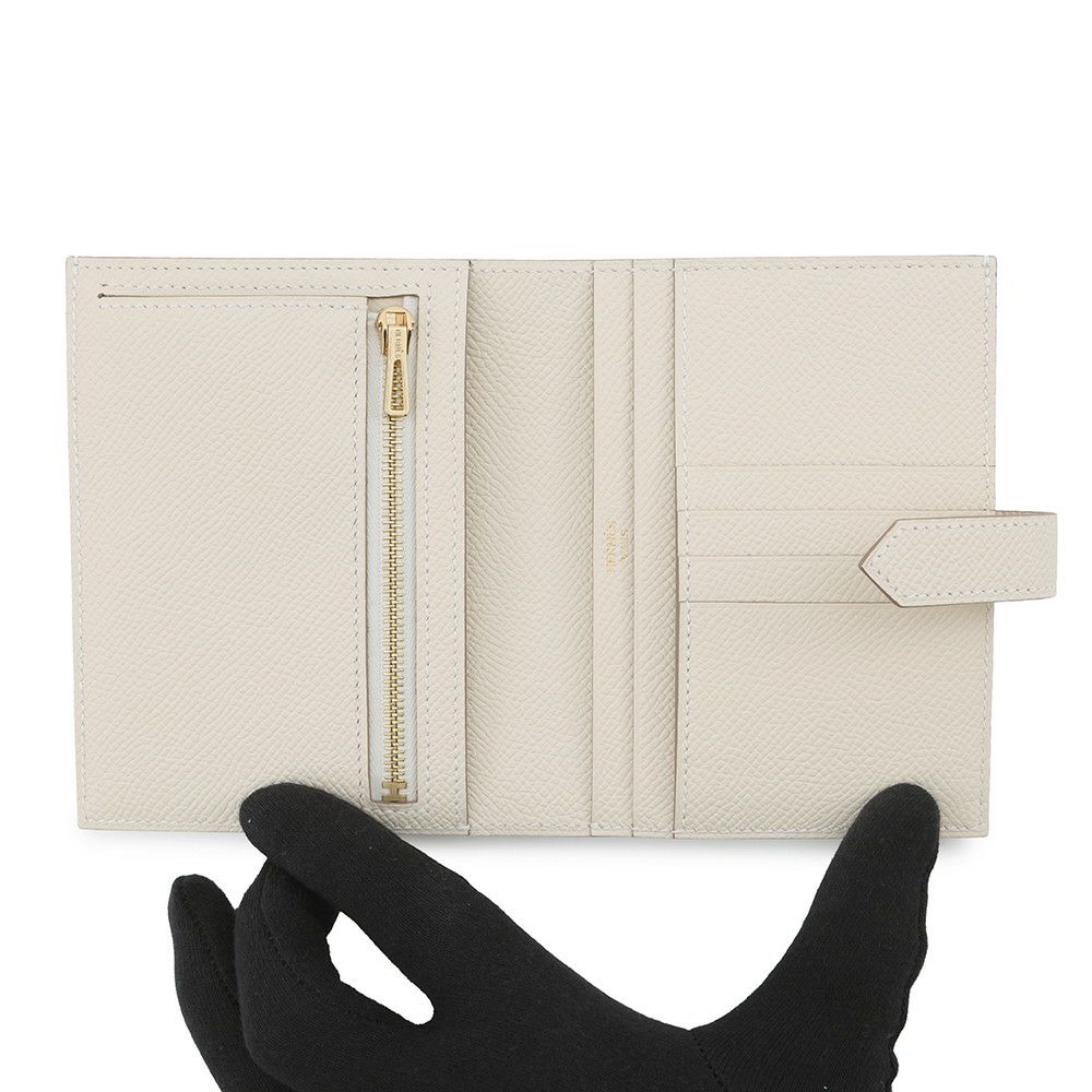 エルメス 二つ折り財布 ベアンコンパクト クレ/ピンクゴールド金具 エプソン W刻印