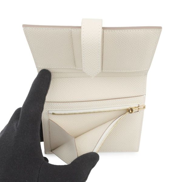 エルメス 二つ折り財布 ベアンコンパクト クレ/ピンクゴールド金具 エプソン W刻印